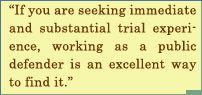 If You Are Seeking Immediate And Substantial Trial Experience Working As A Public Defender Is An Excellent Way To Find It.